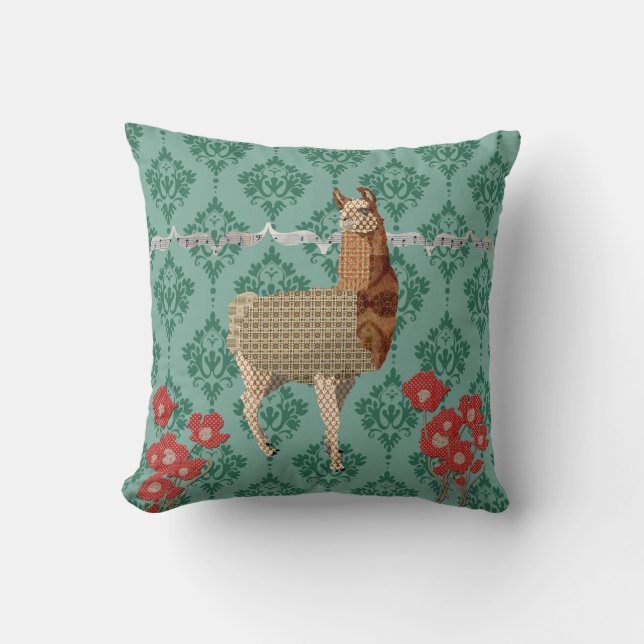 Bronze Boho Llama Mojo Pillow Kussen (Voorkant)