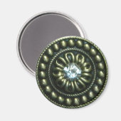 Bronze broch met gem magneet (Voorkant / Achterkant)