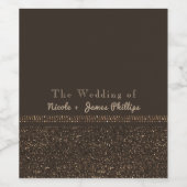 Bronze Brown Chic Sparging Glam Party Wine Labels Wijn Etiket (Enkel label)