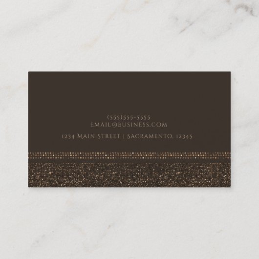 Bronze Brown Chic Sparkling Glam Elegant Custom Visitekaartje (Achterkant)