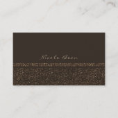 Bronze Brown Chic Sparkling Glam Elegant Custom Visitekaartje (Voorkant)