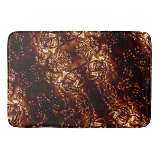 Bronze Brown Floral Embossing Art Badmat (Voorkant)