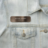 Bronze Brown Metallic Professional Business Naamplaatje (In situ)