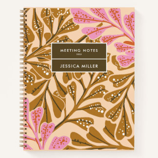 Bronze brown & Sugar roze gestippeld Persoonlijke Notitieboek