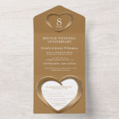 Bronze bruiloft 8 jaar feesten all in one uitnodiging (Binnen)
