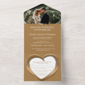 Bronze bruiloft 8 jaar feesten all in one uitnodiging (Binnen)