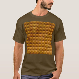 Bronze bruin Abstract laag veelhoekoppervlak T-shirt