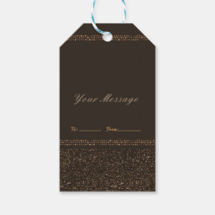 Bronze Bruin Chic Glitter Glam Feest Favor Cadeaulabel
