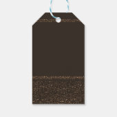 Bronze Bruin Chic Glitter Glam Feest Favor Cadeaulabel (Achterkant)