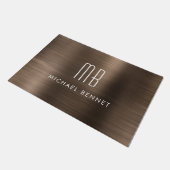 Bronze bruin geborsteld metaal monogram deurmat (Schuin)