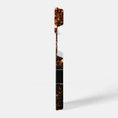 Bronze bruin koper faux glitter sparken Monogram iPhone Hoesje (Linkerkant)