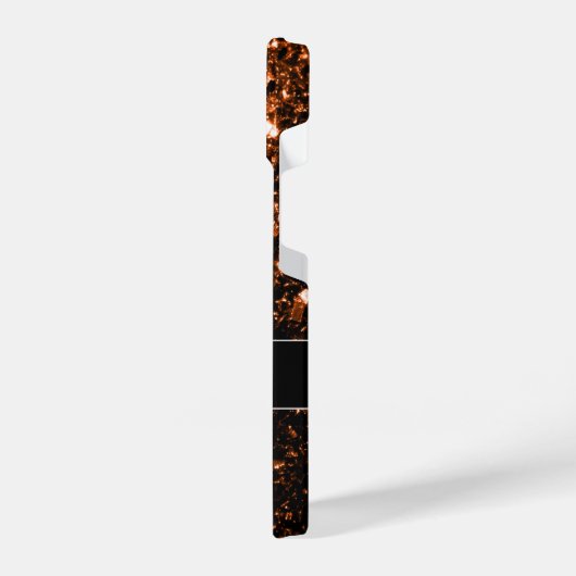 Bronze bruin koper faux glitter sparken Monogram iPhone Hoesje (Linkerkant)