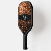 Bronze bruin koper faux glitter sparken Monogram Pickleball Paddle (Links)