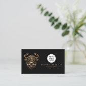 Bronze Buffalo Professional Barber Shop Qr Code Visitekaartje (Staand voorkant)
