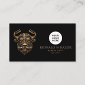 Bronze Buffalo Professional Barber Shop Qr Code Visitekaartje (Voorkant)