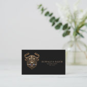 Bronze Buffalo Professional Barber Shop Qr Code Visitekaartje (Staand voorkant)