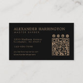 Bronze Buffalo Professional Barber Shop Qr Code Visitekaartje (Achterkant)