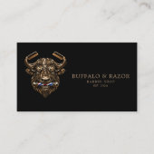 Bronze Buffalo Professional Barber Shop Qr Code Visitekaartje (Voorkant)