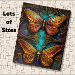 Bronze Butterflies op Aqua Blue Legpuzzel<br><div class="desc">Bronze Butterflies op Aqua Blue - zie dit ontwerp op andere producten in mijn winkel</div>