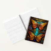Bronze Butterflies op Aqua Blue Notitieboek (Binnen)