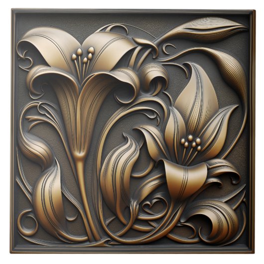 Bronze Calla Lily Tegeltje (Voorkant)