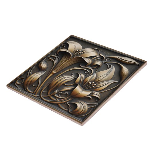 Bronze Calla Lily Tegeltje (Zijkant)