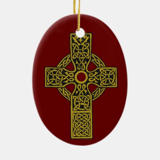 Bronze Celtic Cross Keramisch Ornament (Achterkant)