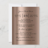 Bronze Coffee Black Glitter Bridal 16th Kaart (Achterkant)