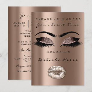 Bronze Coffee Black Glitter Bridal 16th Kaart