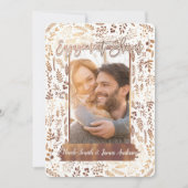 Bronze Copper Folie Moderne Verloving Shower Foto Kaart (Voorkant)