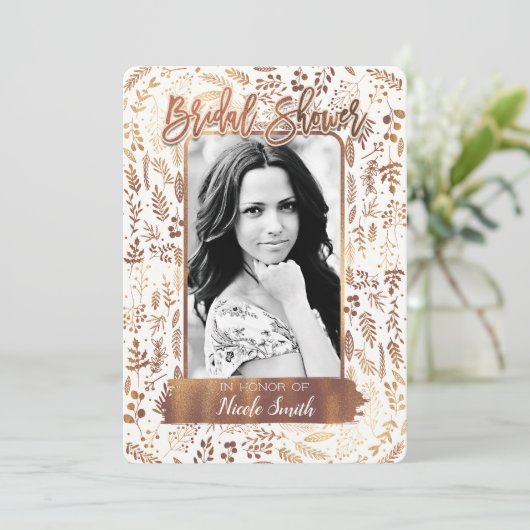 Bronze Copper Gold Folie Modern Vrijgezellenfeest  Kaart (Staand voorkant)