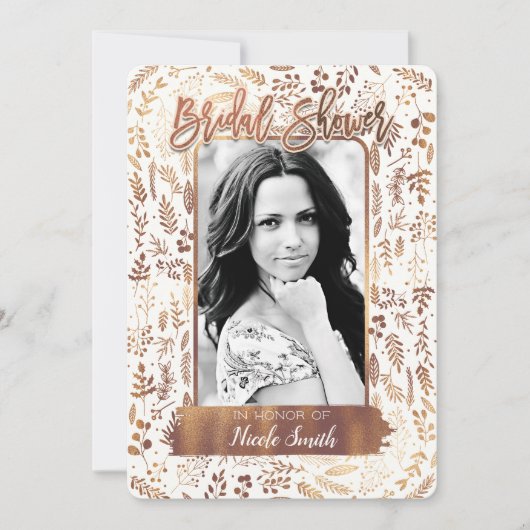 Bronze Copper Gold Folie Modern Vrijgezellenfeest  Kaart (Voorkant)