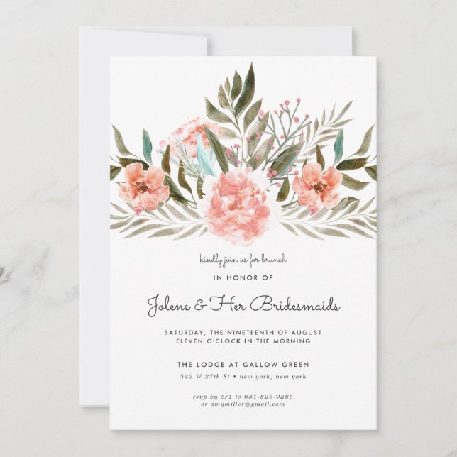 Bronze Coral | Floral Bridesmaid Brunch (Voorkant)