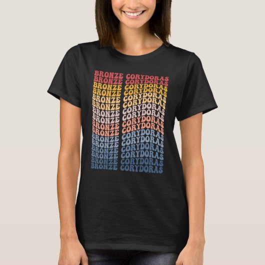 Bronze Corydoras Groovy Retro Vis T-shirt (Voorkant)