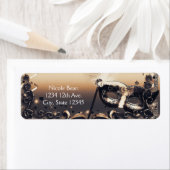 Bronze & Cream Masquerade Masker Elegant Ball Part Etiket (Insitu)