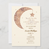 Bronze Cream Moon & Stars Baby Shower Uitnodiginge Kaart (Voorkant)