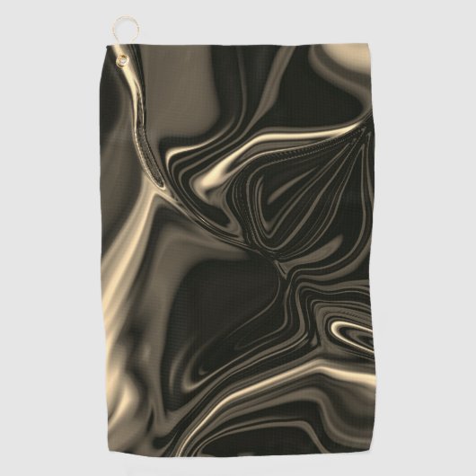 Bronze curves boven bruinbeige achtergrond golfhanddoek (Voorkant)