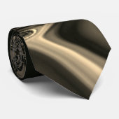 Bronze curves boven bruinbeige achtergrond stropdas (Opgerold)