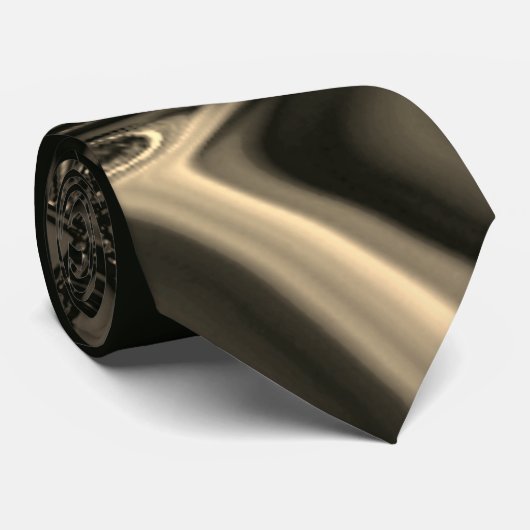 Bronze curves boven bruinbeige achtergrond stropdas (Opgerold)