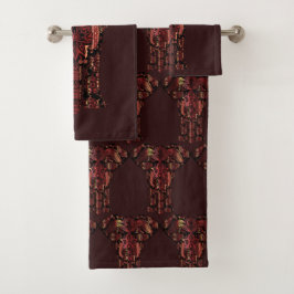 Bronze & Donkere maroon Elephants Bad Handdoek