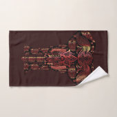 Bronze & Donkere maroon Elephants Bad Handdoek (Handdoek)