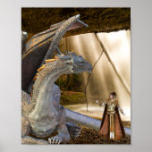 Bronze Draak met Fairy Elf Queen Poster (Voorkant)
