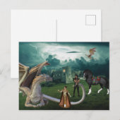 Bronze Dragon Elf Fantasy Briefkaart (Voorkant / Achterkant)