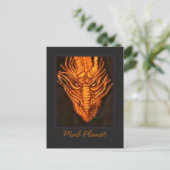Bronze Dragon Head Briefkaart (Staand voorkant)