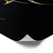 Bronze Dragon op Lightning Sky Poster (Hoek)