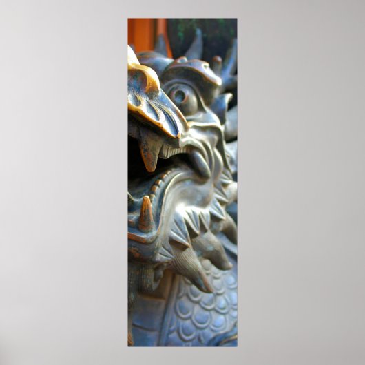 Bronze Dragon - Shanghai, China Poster 12x36 (Voorkant)