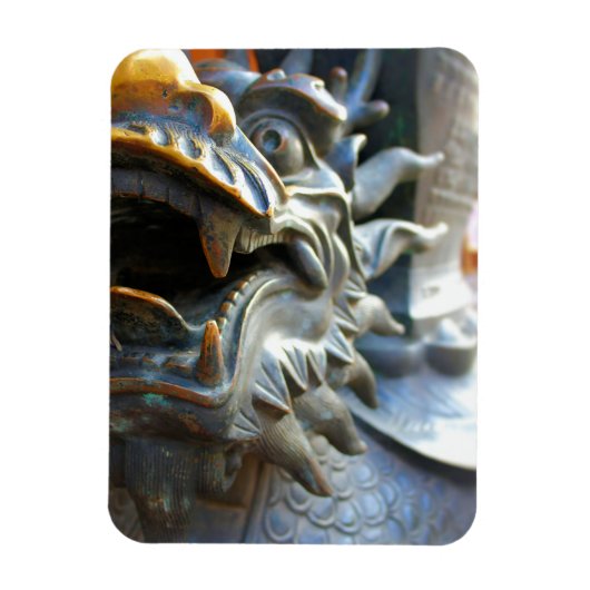 Bronze Dragon Statue - Shanghai, China Magnet Magneet (Verticaal)