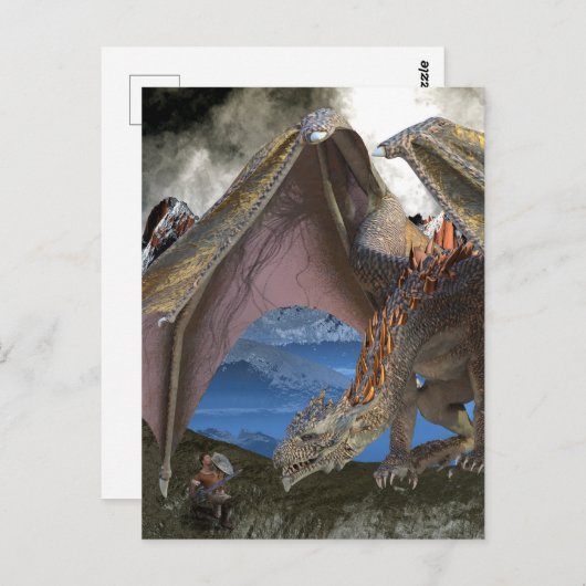 Bronze Dragon VS Warrior Briefkaart (Voorkant / Achterkant)