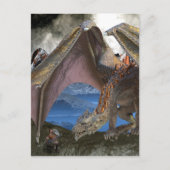 Bronze Dragon VS Warrior Briefkaart (Voorkant)