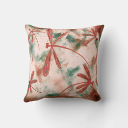 Bronze Dragonflies Green Splash Kussen